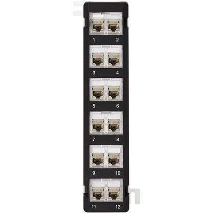 Eaton Tripp Lite Series 12-Port Wall-Mount Patch Panel for UTP Keystone Jacks, Rotatable Modules