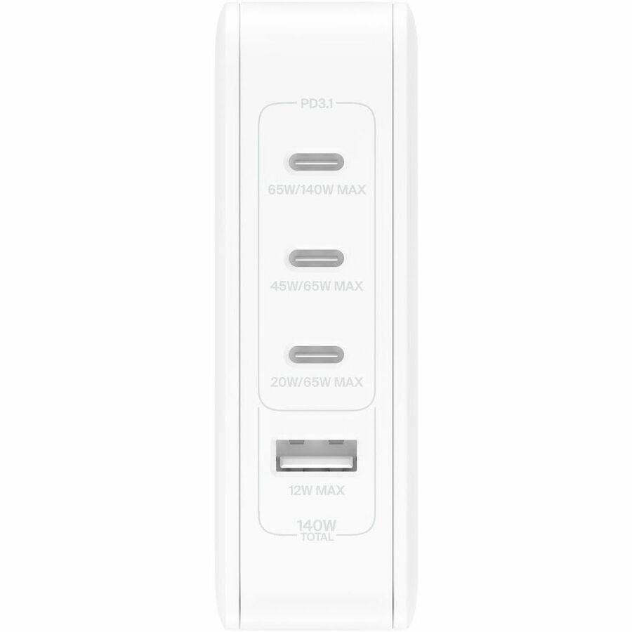 Belkin BoostCharge Pro 140W 4-Port GaN Wall Charger with Foldable Prongs