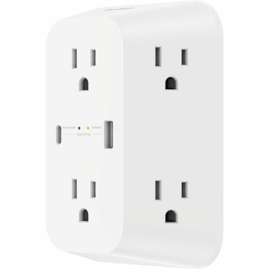 Belkin 6-Outlet Wall Surge Protector with USB-C and USB-A – 1680 Joules of Protection