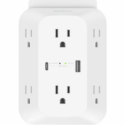 Belkin 6-Outlet Wall Surge Protector with USB-C and USB-A – 1680 Joules of Protection