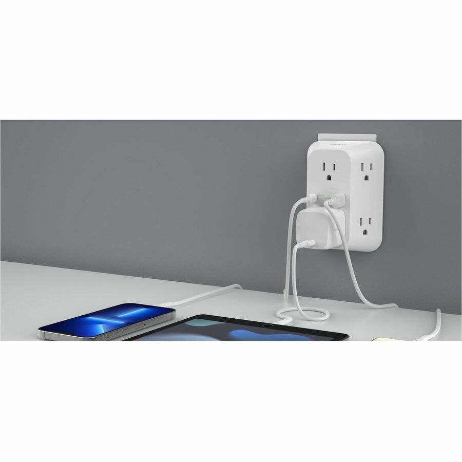 Belkin 6-Outlet Wall Surge Protector with USB-C and USB-A – 1680 Joules of Protection