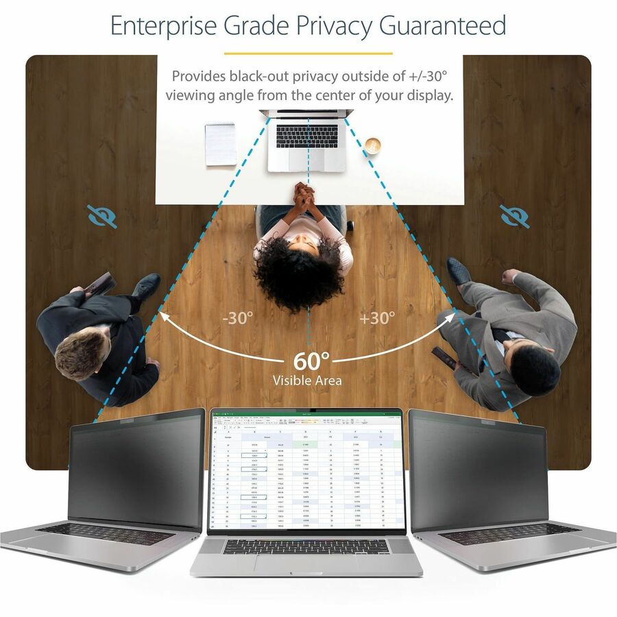 StarTech.com 14-inch MacBook Pro Privacy Screen Filter with Blue Light Reduction and Reversible Matte/Glossy Finish