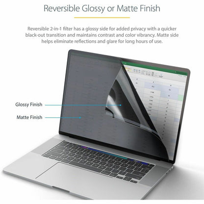 StarTech.com 14-inch MacBook Pro Privacy Screen Filter with Blue Light Reduction and Reversible Matte/Glossy Finish