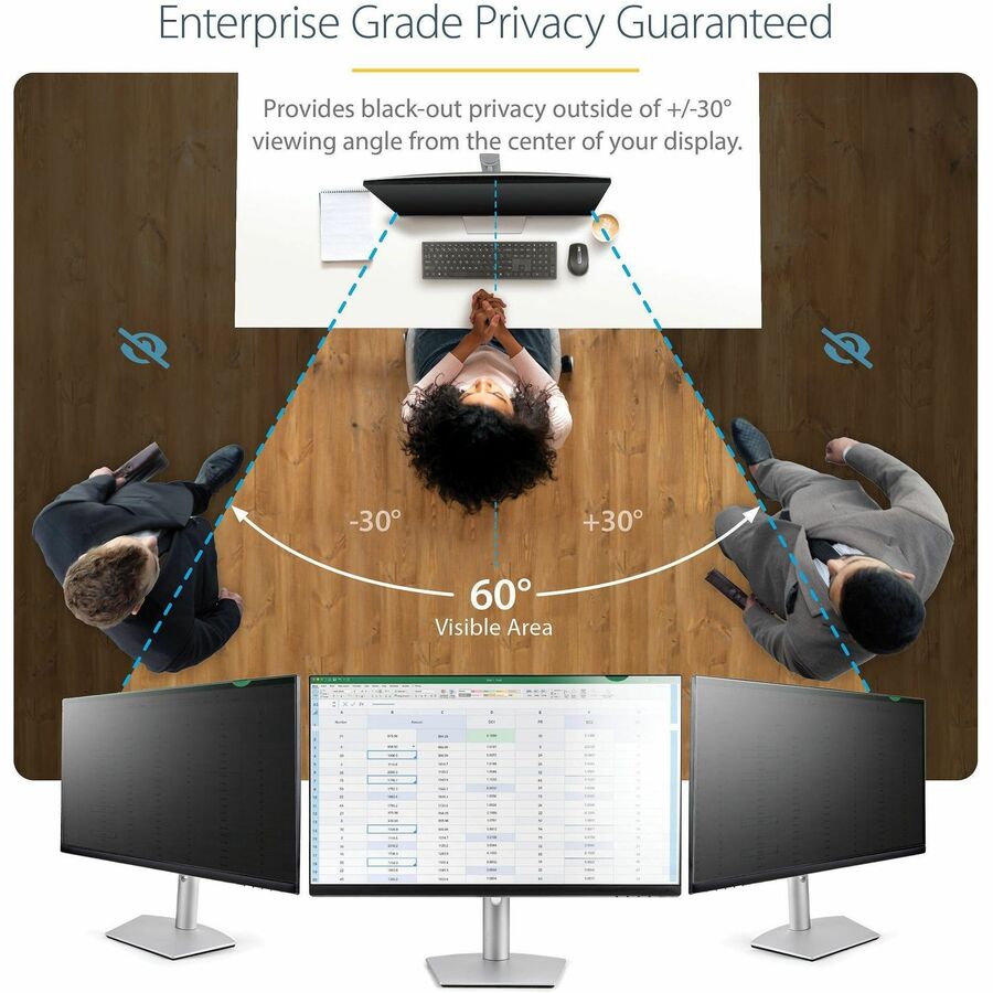 StarTech.com 28-inch 16:9 Privacy Screen Filter with Blue Light Reduction for LCD Monitors