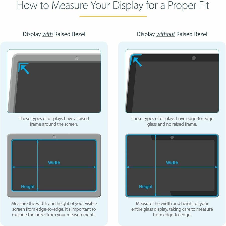 StarTech.com 15.6-inch 16:9 Laptop Privacy Screen Filter with Blue Light Reduction and Reversible Matte/Glossy Finish