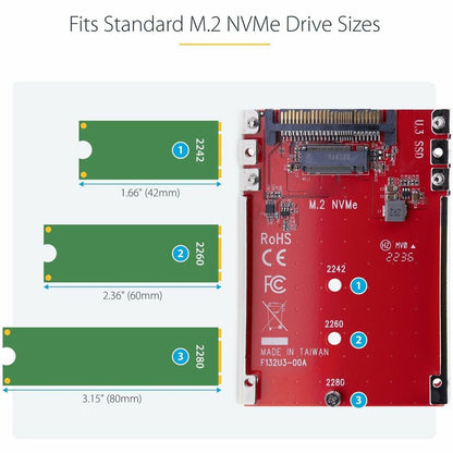 StarTech.com M.2 to U.3 Adapter for PCIe NVMe SSDs - Converts M.2 to 2.5-Inch U.3 Drive Bay