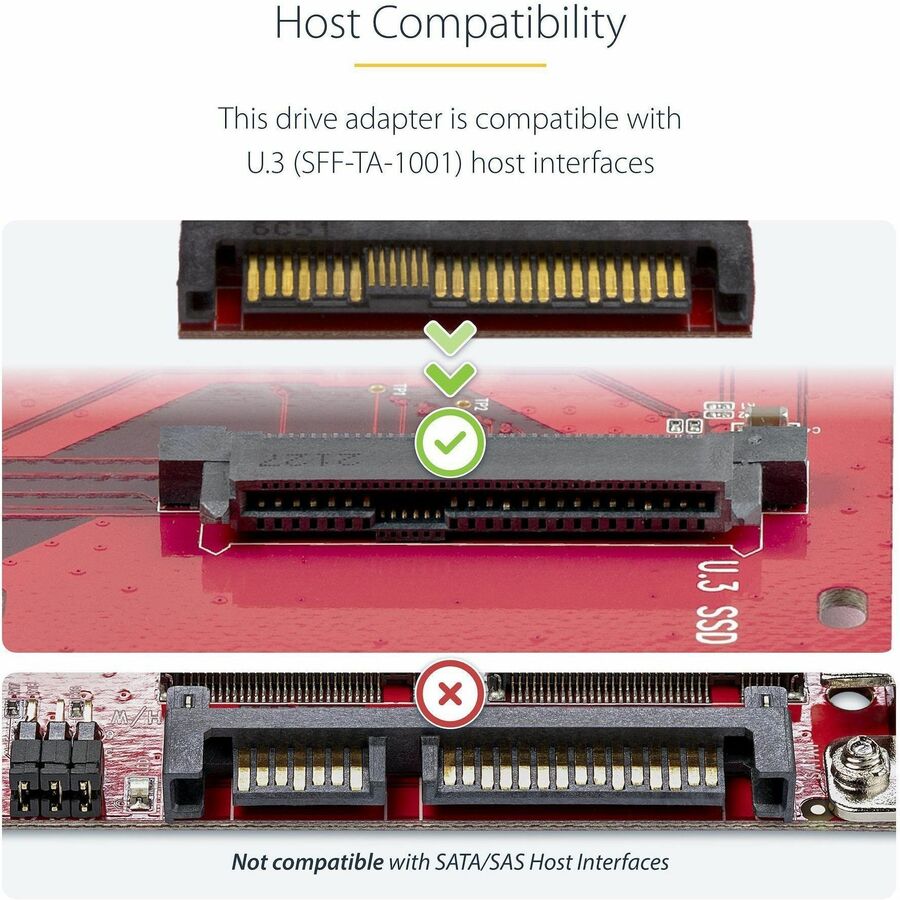 StarTech.com M.2 to U.3 Adapter for PCIe NVMe SSDs - Converts M.2 to 2.5-Inch U.3 Drive Bay