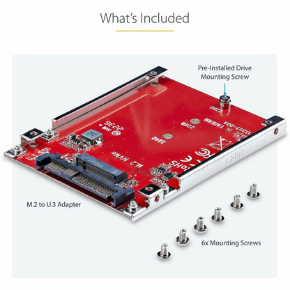 StarTech.com M.2 to U.3 Adapter for PCIe NVMe SSDs - Converts M.2 to 2.5-Inch U.3 Drive Bay