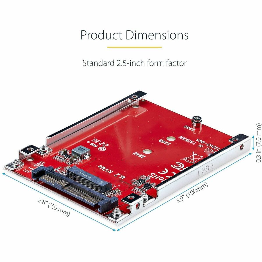 StarTech.com M.2 to U.3 Adapter for PCIe NVMe SSDs - Converts M.2 to 2.5-Inch U.3 Drive Bay