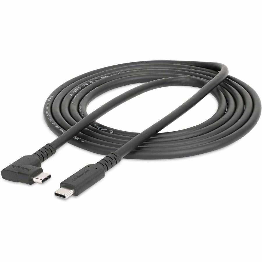 StarTech.com 6ft Rugged Right Angle USB-C Cable - USB 3.2 Gen 1, 5 Gbps Data Transfer, 4K Video, 100W Power Delivery