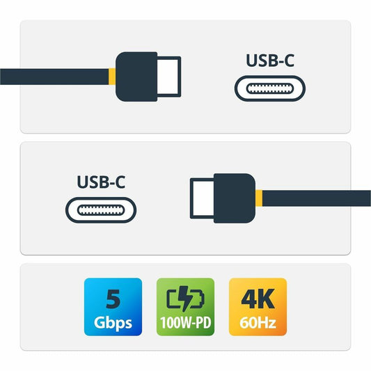 StarTech.com 6ft Rugged Right Angle USB-C Cable - USB 3.2 Gen 1, 5 Gbps Data Transfer, 4K Video, 100W Power Delivery