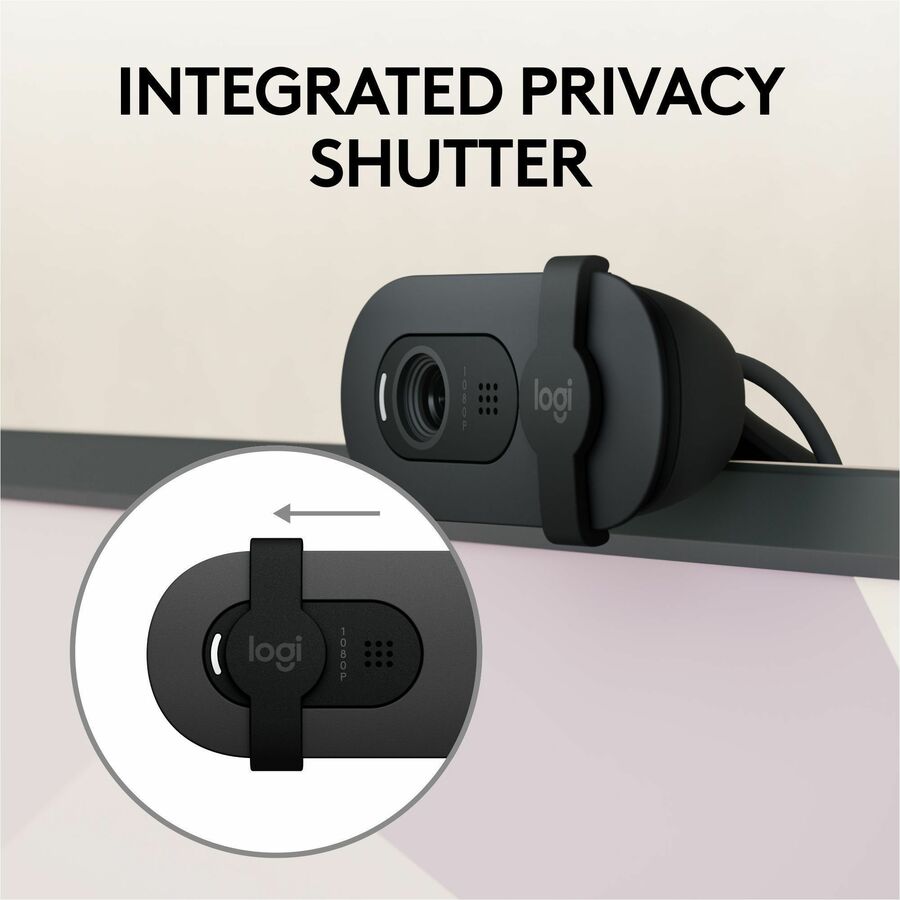 Logitech Brio 105 Full HD Webcam with Auto-Light Balance and Privacy Shutter