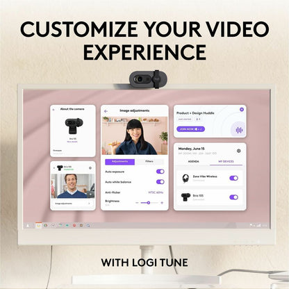 Logitech Brio 105 Full HD Webcam with Auto-Light Balance and Privacy Shutter