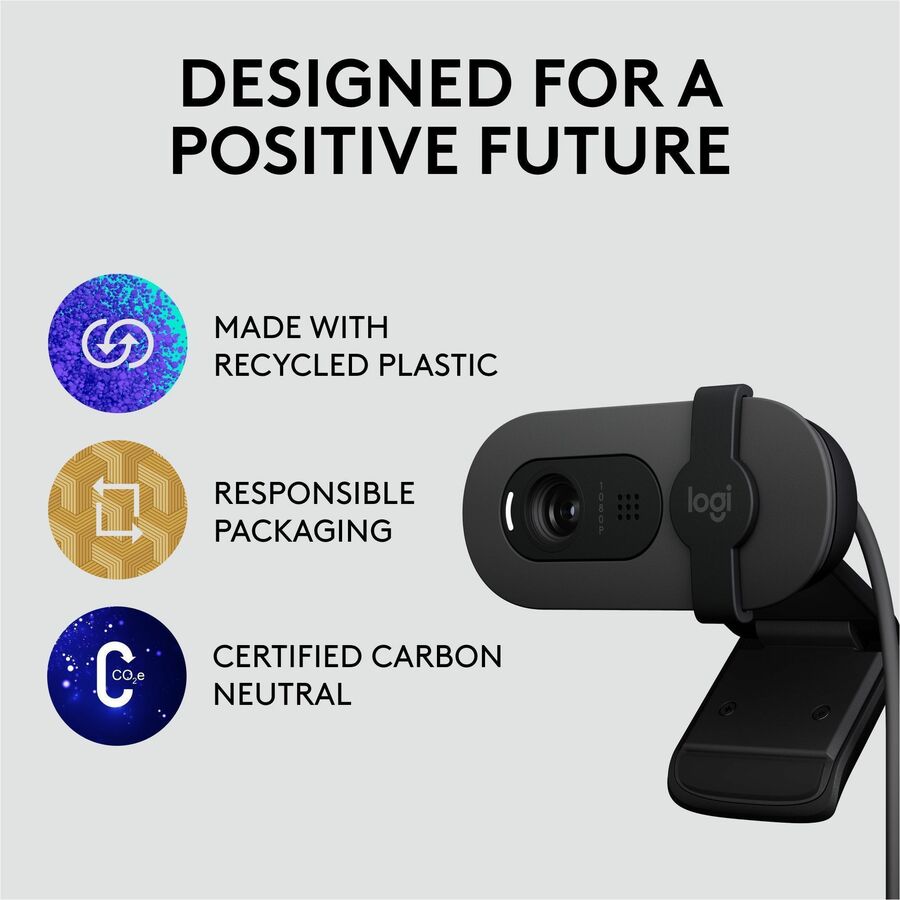 Logitech Brio 105 Full HD Webcam with Auto-Light Balance and Privacy Shutter