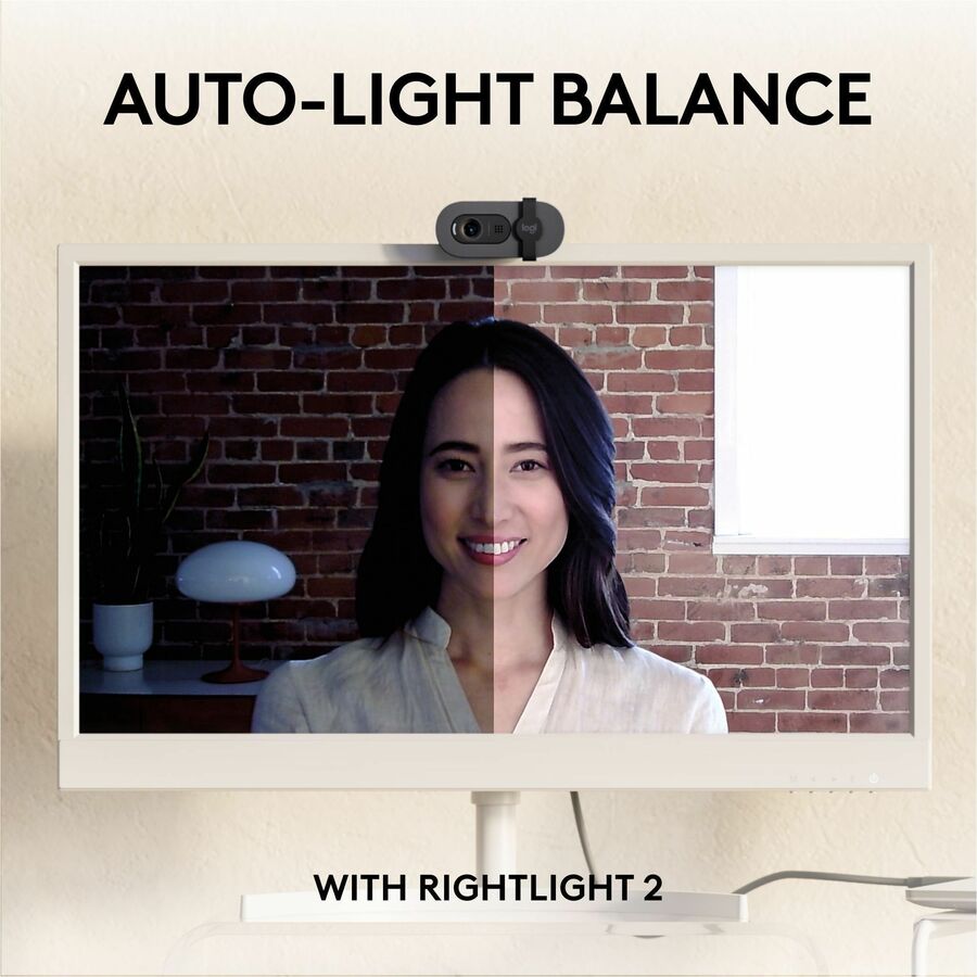Logitech Brio 105 Full HD Webcam with Auto-Light Balance and Privacy Shutter