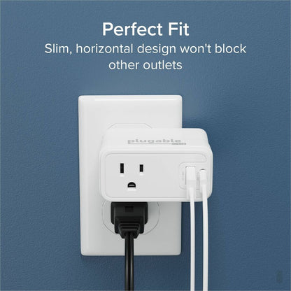 Plugable Technologies PS1-CA1 Wall Outlet Extender with USB-C and USB-A Ports – 32W Fast Charging Power Adapter