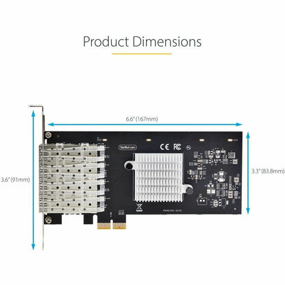 StarTech.com 4-Port GbE SFP Network Card P041GINETWORKCARD with Intel I350-AM4 Chipset