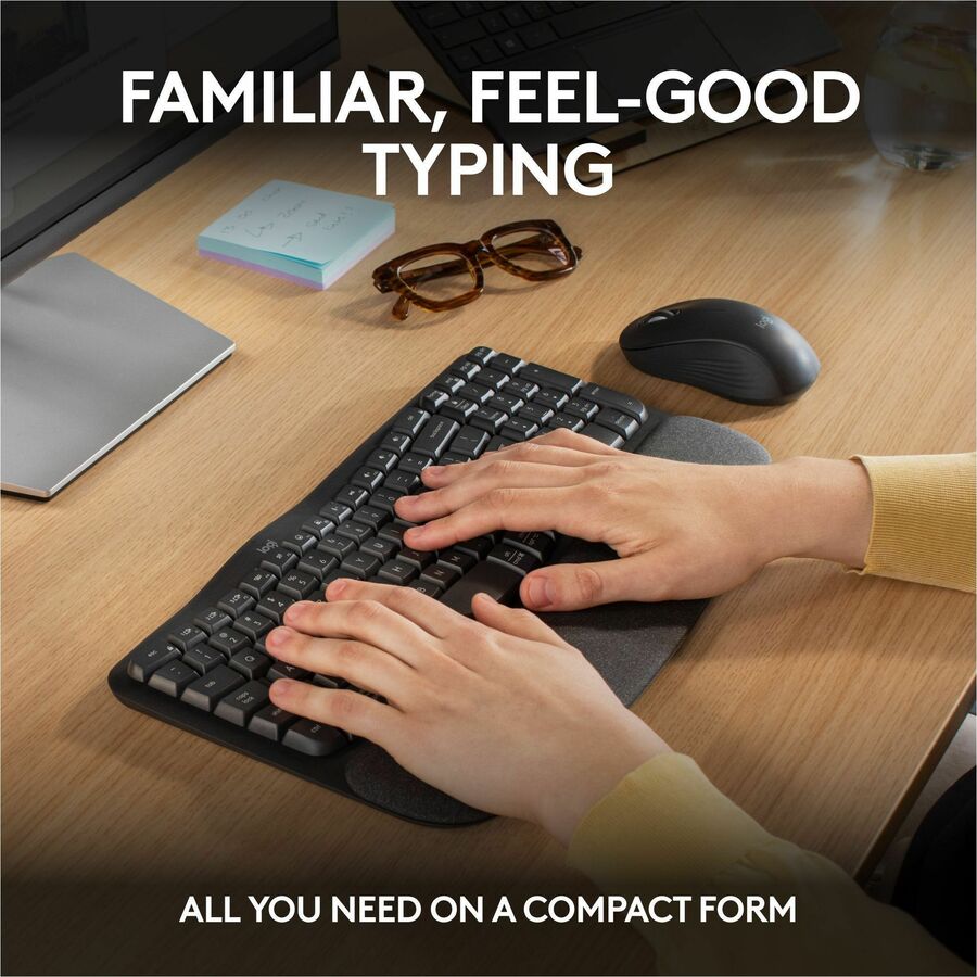 Logitech Wave Keys MK670 Wireless Ergonomic Keyboard and Mouse Combo - Graphite