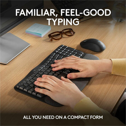 Logitech Wave Keys MK670 Wireless Ergonomic Keyboard and Mouse Combo - Graphite