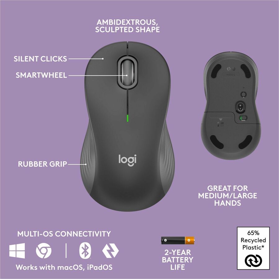 Logitech Wave Keys MK670 Wireless Ergonomic Keyboard and Mouse Combo - Graphite