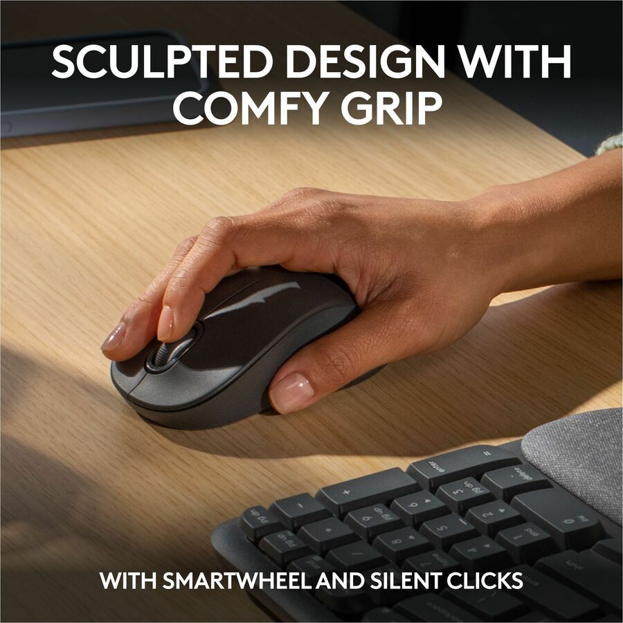 Logitech Wave Keys MK670 Wireless Ergonomic Keyboard and Mouse Combo - Graphite