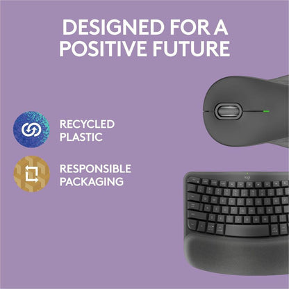 Logitech Wave Keys MK670 Wireless Ergonomic Keyboard and Mouse Combo - Graphite