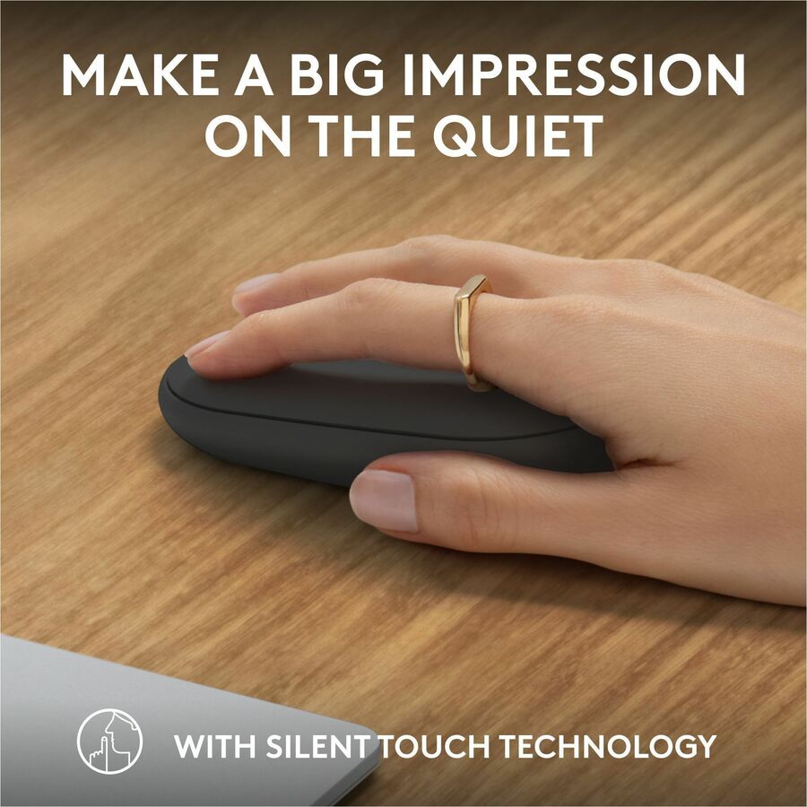 Logitech Pebble Mouse 2 M350s Wireless Bluetooth Mouse with Quiet Clicks and 4,000 dpi – Tonal Graphite