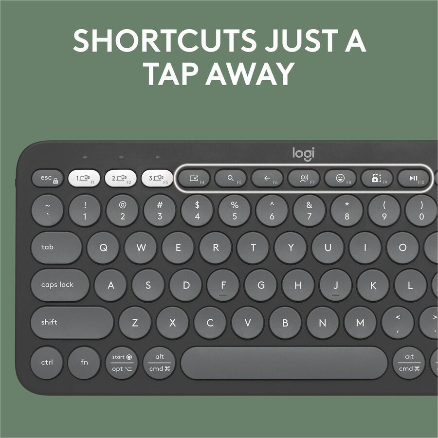 Logitech Pebble Keys 2 K380s Wireless Bluetooth Keyboard with Recycled Plastic, Multi-Device Compatibility, and Up to 3-Year Battery Life