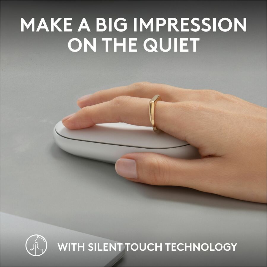 Logitech Pebble Mouse 2 M350s Wireless Bluetooth Mouse - Compact, Quiet, Portable in Tonal White