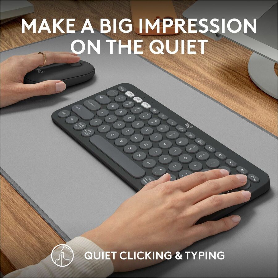 Logitech Pebble 2 Combo Wireless Keyboard and Mouse - Quiet, Portable, Recycled Plastic Design