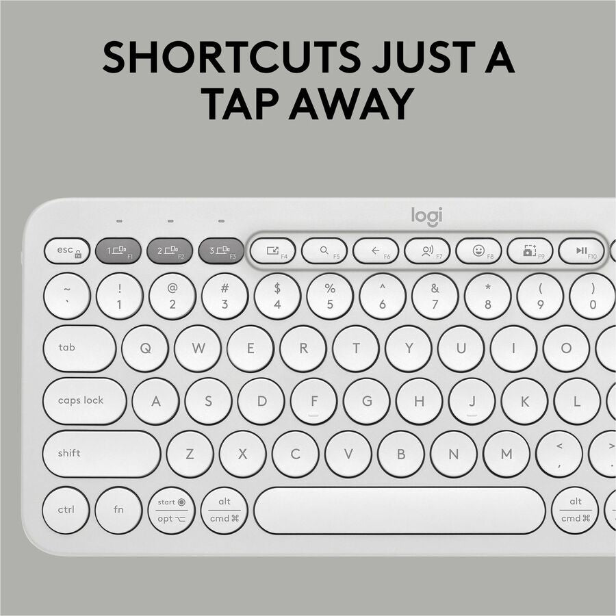 Logitech Pebble 2 Combo Wireless Keyboard and Mouse - Quiet, Portable, Recycled Plastic, Tonal White