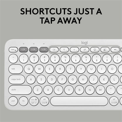 Logitech Pebble 2 Combo Wireless Keyboard and Mouse - Quiet, Portable, Recycled Plastic, Tonal White