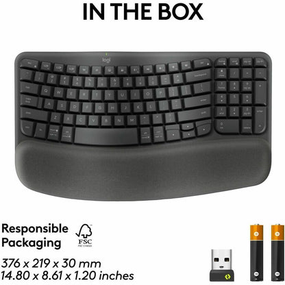 Logitech Wave Keys for Business Ergonomic Wireless Keyboard - Graphite