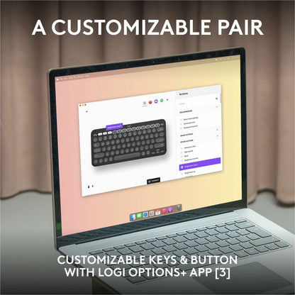 Logitech Pebble 2 Combo for Mac Wireless Keyboard and Mouse - Slim, Quiet, Portable in Tonal White