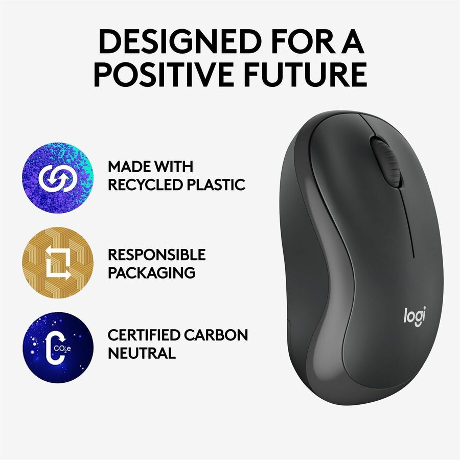 Logitech M240 for Business Silent Wireless Mouse with Logi Bolt USB Receiver – Graphite