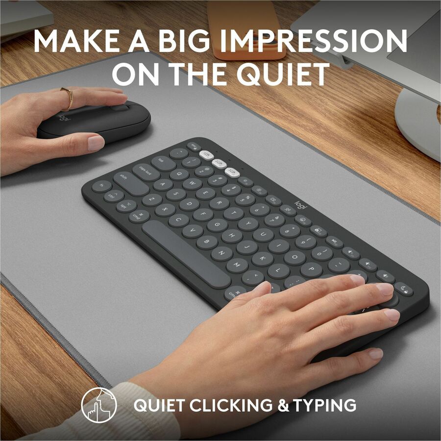 Logitech Pebble 2 Combo for Mac Wireless Keyboard and Mouse – Slim, Quiet, Portable, Recycled Plastic