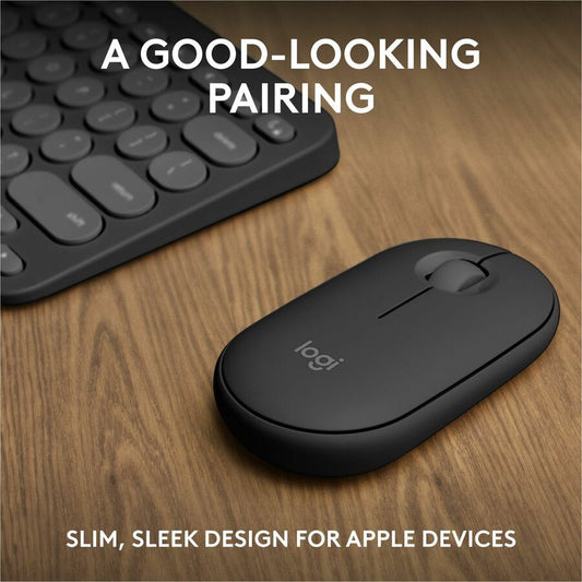 Logitech Pebble 2 Combo for Mac Wireless Keyboard and Mouse – Slim, Quiet, Portable, Recycled Plastic