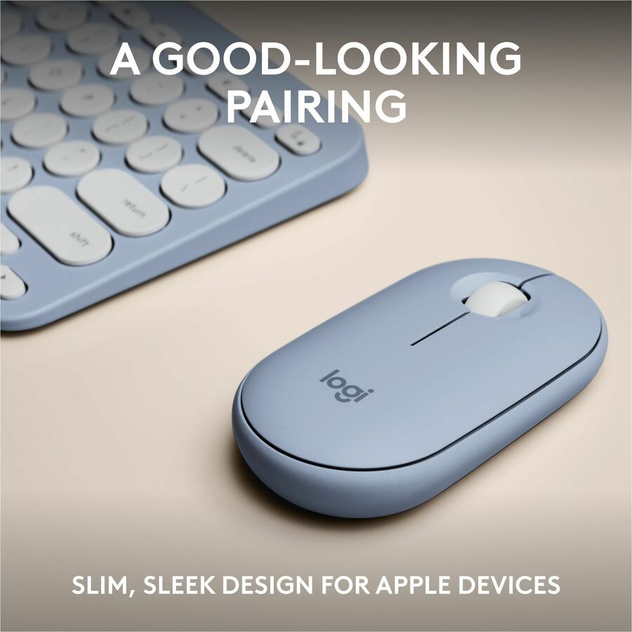 Logitech Pebble 2 Combo for Mac Wireless Keyboard and Mouse in Tonal Blue