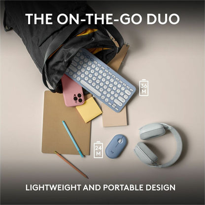 Logitech Pebble 2 Combo for Mac Wireless Keyboard and Mouse in Tonal Blue