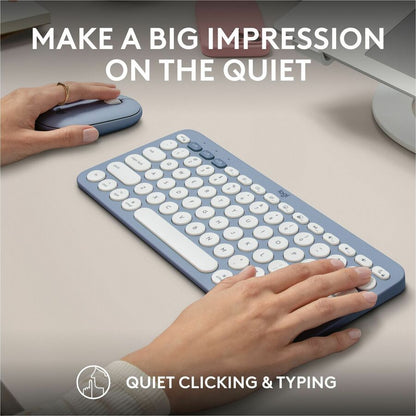 Logitech Pebble 2 Combo for Mac Wireless Keyboard and Mouse in Tonal Blue