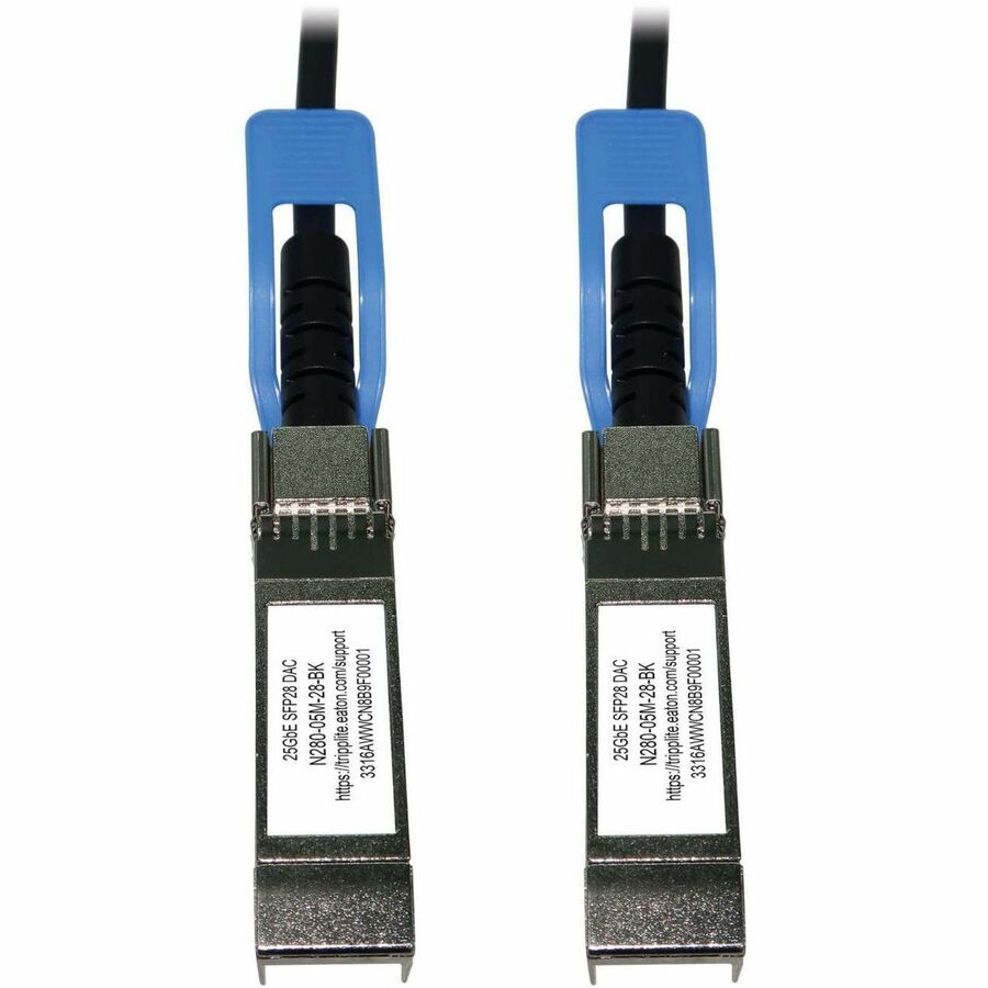 Eaton Tripp Lite Series N280-05M-28-BK 25Gbps Twinaxial SFP28 Network Cable, 16.4 ft