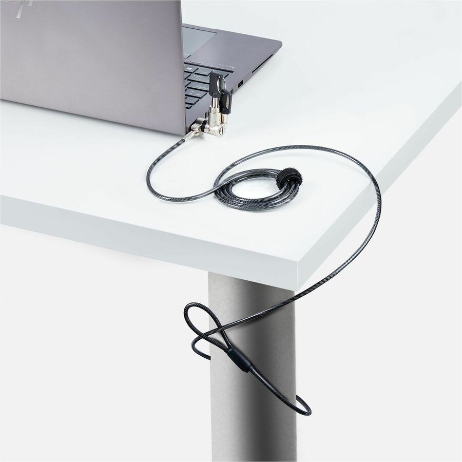 StarTech.com Universal Laptop Lock 6.6ft with Keyed Locking Cable for Noble Wedge, Nano, and K-Slot Security Slots