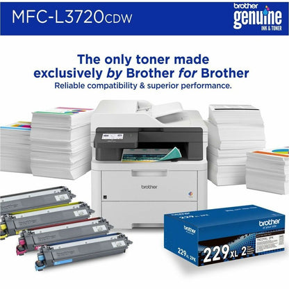Brother MFC-L3720CDW Wireless Color All-in-One Printer with Laser Output and Duplex Printing