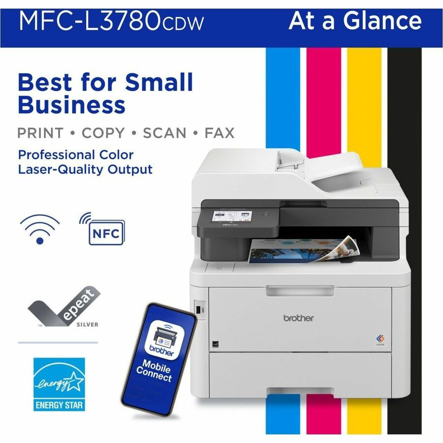 Brother MFC-L3780CDW Wireless Color Laser All-in-One Printer with Scan, Copy, Fax, and Cloud Connectivity