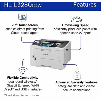 Brother HL-L3280CDW Wireless Compact Digital Color Printer with Laser Quality Output