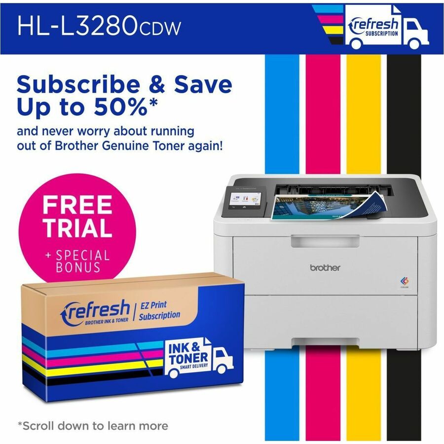 Brother HL-L3280CDW Wireless Compact Digital Color Printer with Laser Quality Output