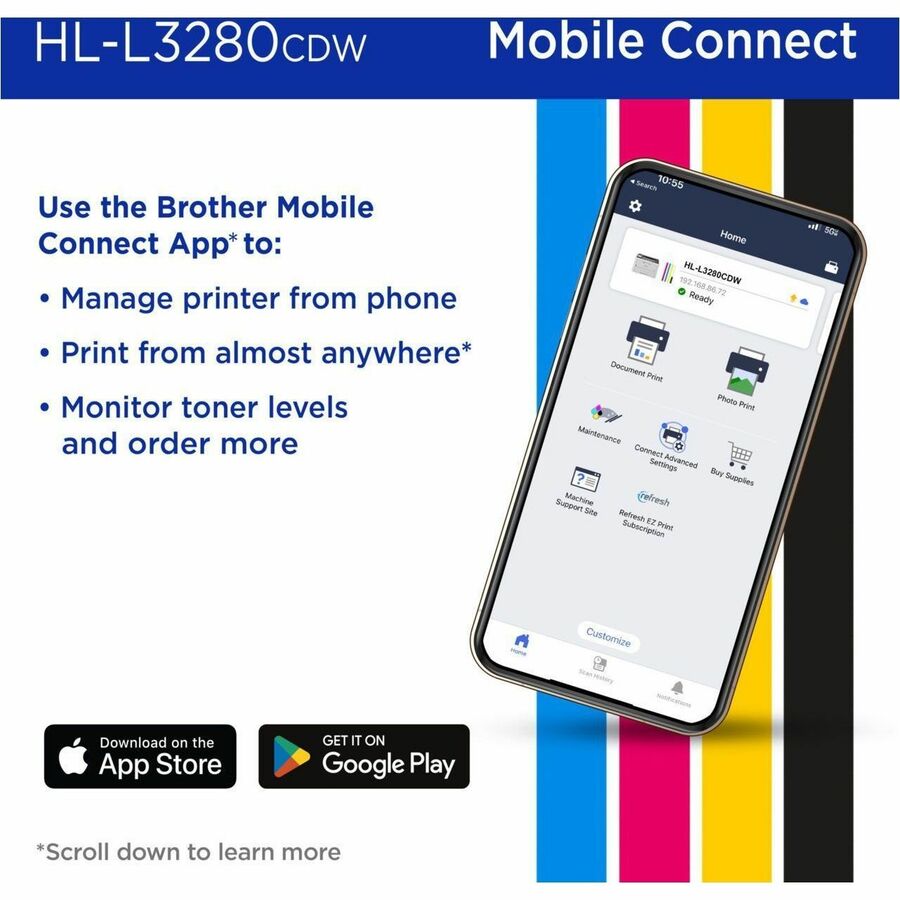 Brother HL-L3280CDW Wireless Compact Digital Color Printer with Laser Quality Output