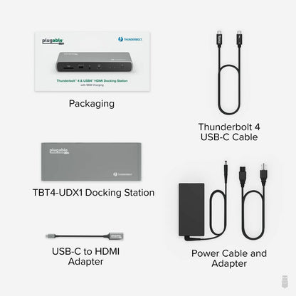 Plugable Thunderbolt 4 Docking Station with Dual 4K Support and 100W Power Delivery