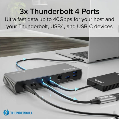 Plugable Thunderbolt 4 Docking Station with Dual 4K Support and 100W Power Delivery