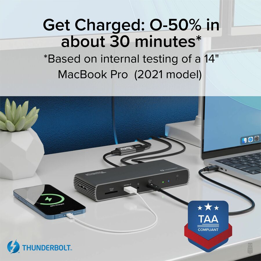 Plugable Thunderbolt 4 Docking Station with Dual 4K Support and 100W Power Delivery